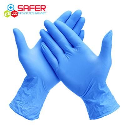 Blue Disposable Nitrile Gloves in Blue Powder Free