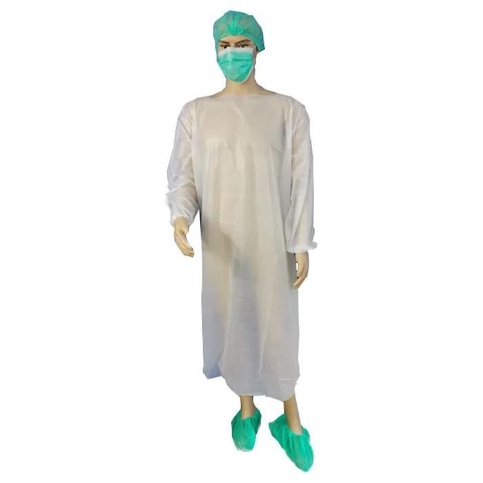 Wholesale Laboratory Dental Operation Disposable Non-Sterile Individual Packaging CPE Gowns with Thumb up