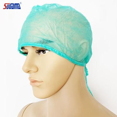 China Factory Disposable Surgeon Surgical Doctor Nurse Bouffant Cap with Ties