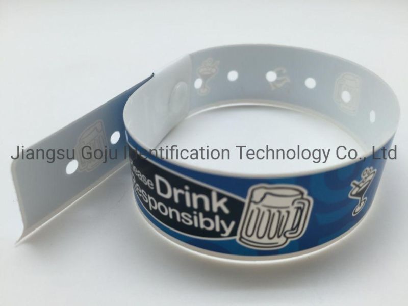 Customized Logo Printed Waterproof Plastic Wristband for Event