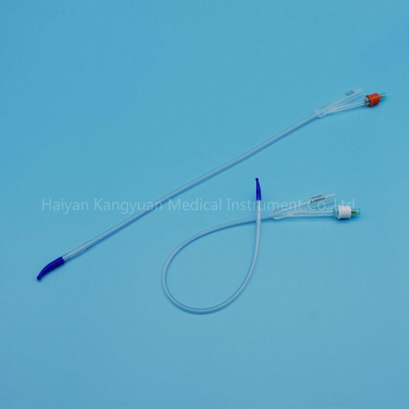 2 Way Tiemann Coude Tip All Silicone Urinary Urethral Catheter Balloon Factory