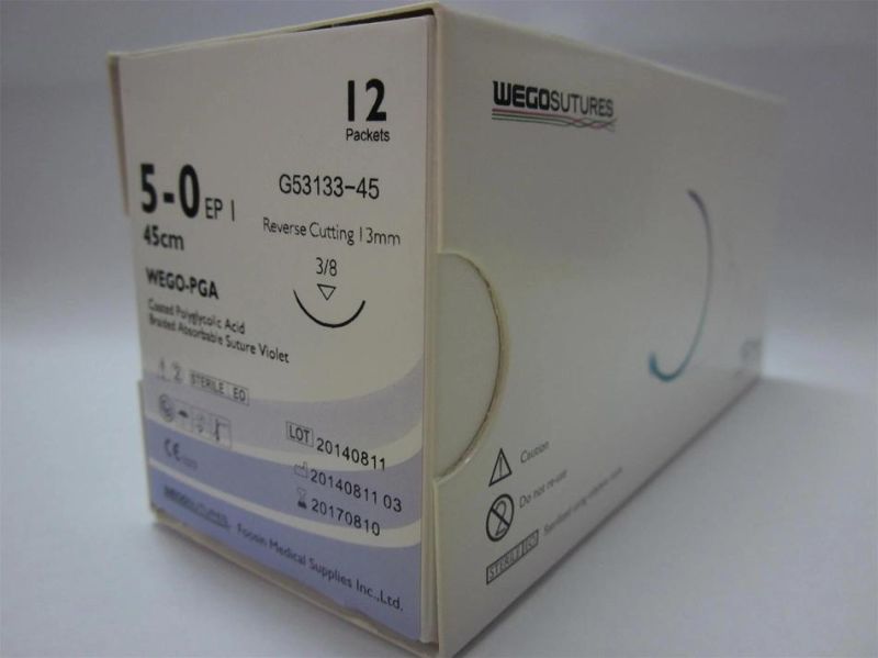 Violet or Undyed PGA Surgical Sutures for Wound Caring