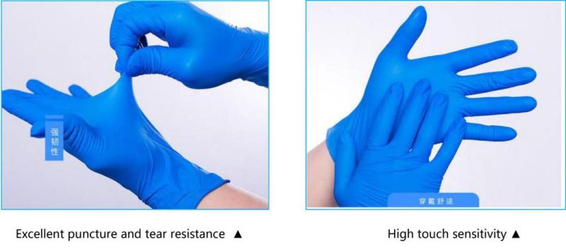Factory Outlet Disposable Powder Free Nitrile Examination Blue Gloves