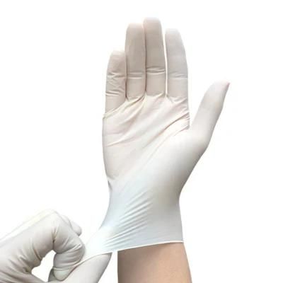 Disposable Milk White Rubber Latex Examination Gloves Powder Free Household