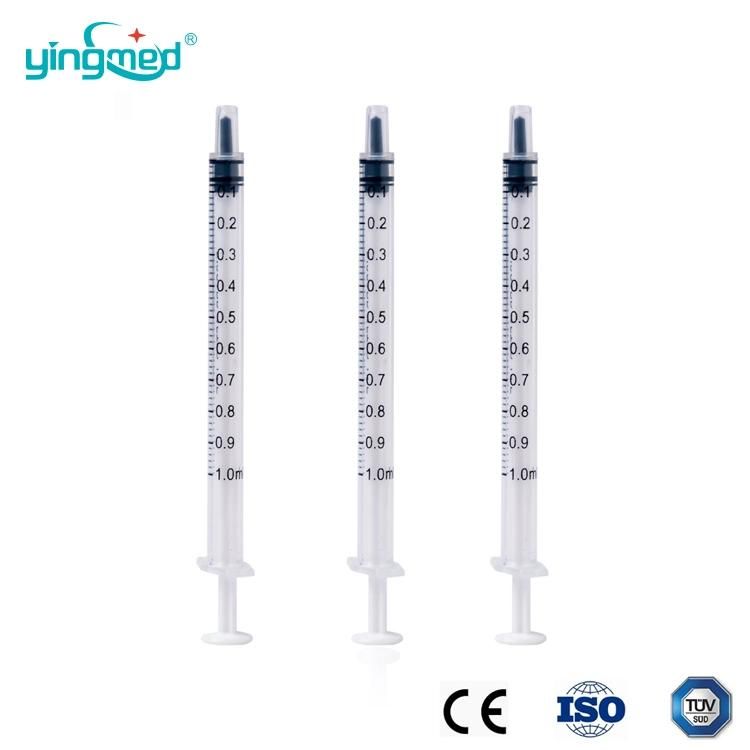 Plastic 3 Parts Sterile Disposable Vaccine Injection Syringe 1ml