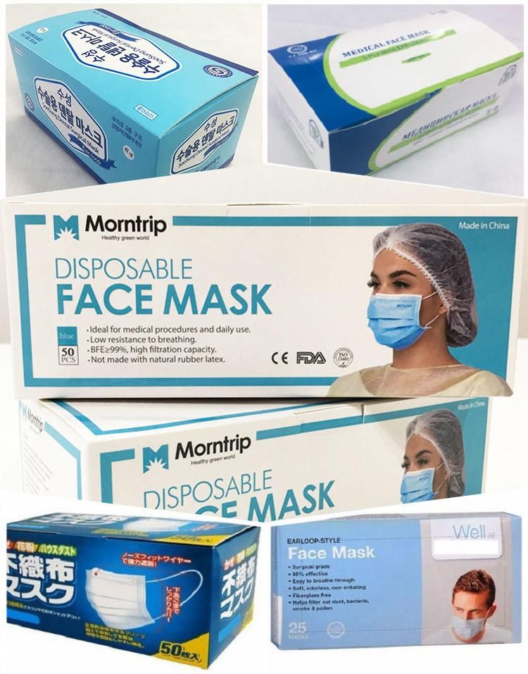 3 Ply Non Woven Dental Sterile Anti Bacterial Protective Thick Pleated Earloop Disposable Medical Mask