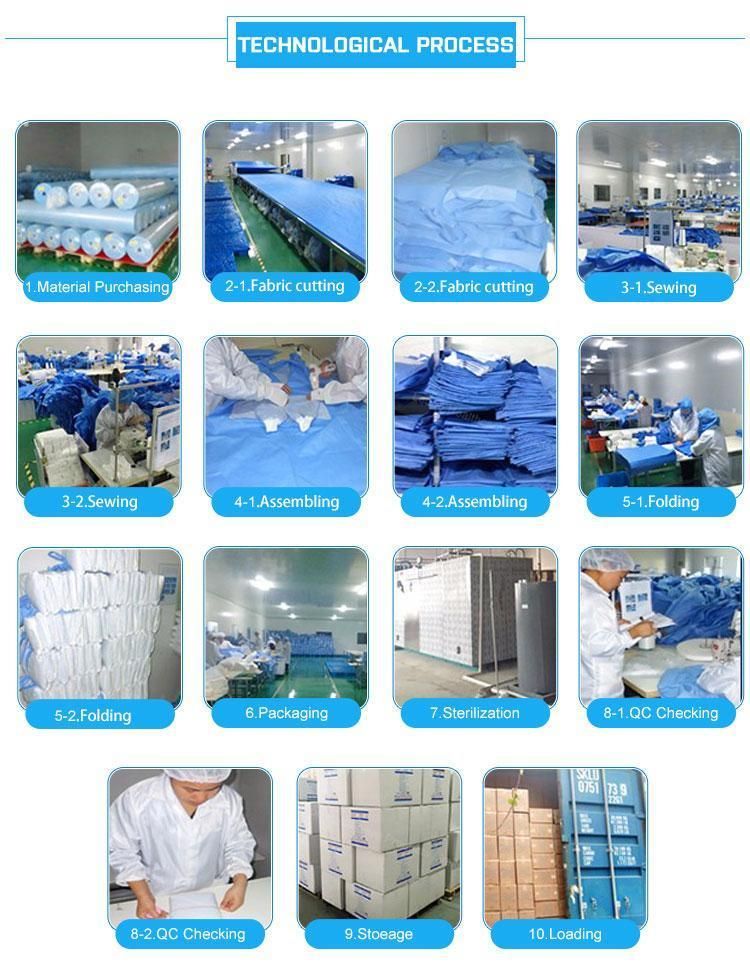 Medical Consumable Hot Sale! Nonwoven Isolation Gown/Surgical Gown for Visitors Hospital Uniform