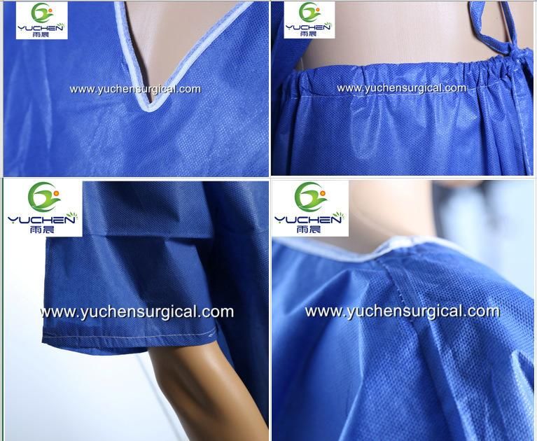 Disposable Blue SMS Scrub Suit with Round or V Collar