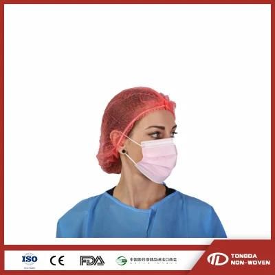 Disposable Medical Non Woven Strip Cap Bouffant Head Cover Hair Net Surgical Doctor Nurse Hat Round Mob Cap