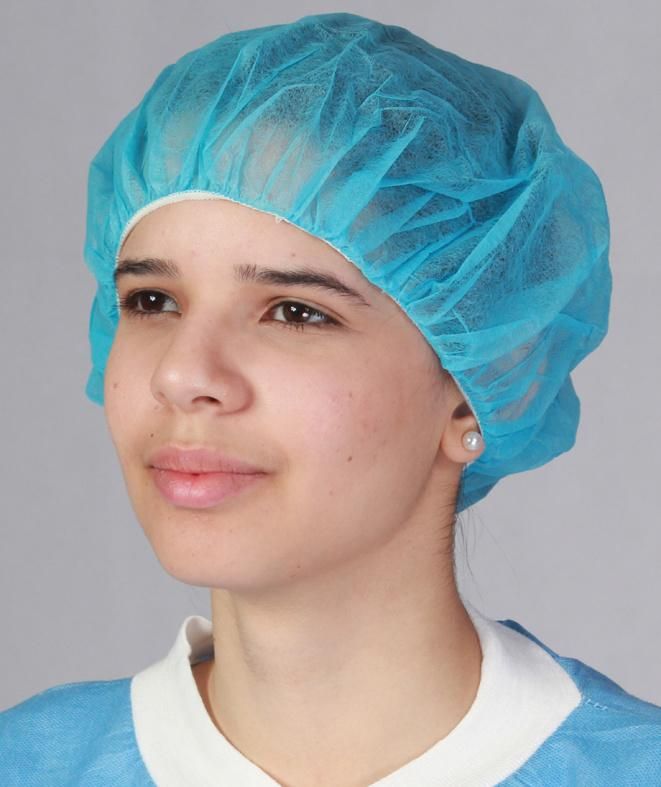 Non Woven Disposable Bouffant Caps 19" 21" White Blue