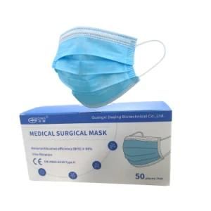 3-Ply Disposable Medical Surgical Face Mask with Bfe 99 Melt Blown Filter