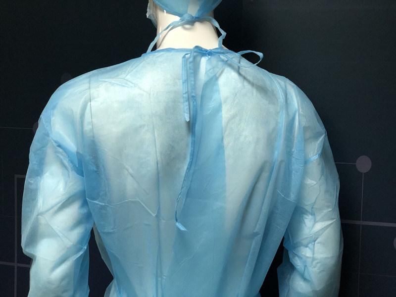 PP Soft Tie Adjustable Disposable Blue Surgical Gown