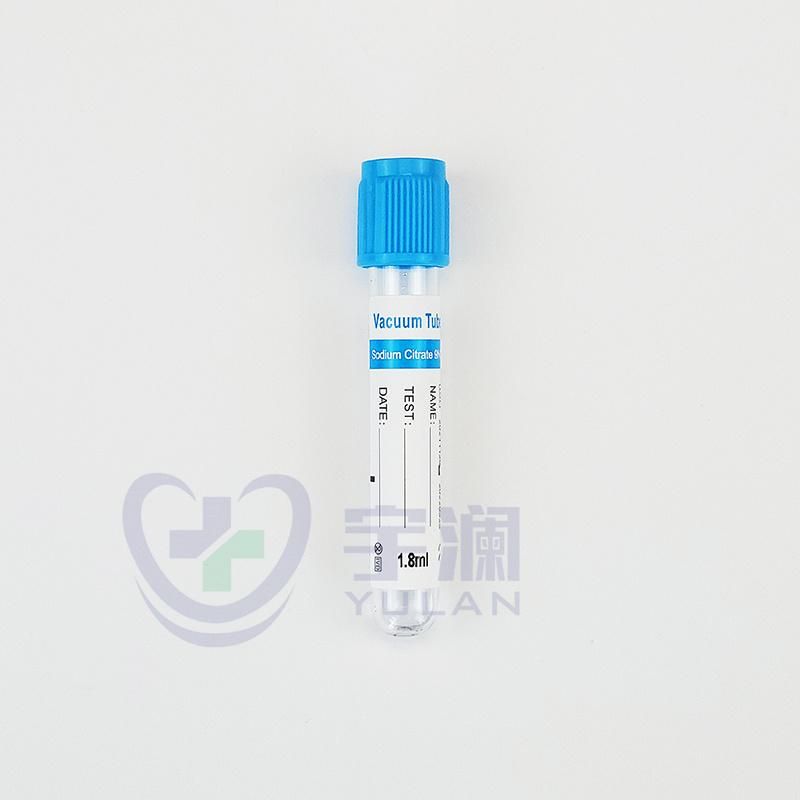 Disposable Pet Vacuum Blood Collection Tube Blue Cap Sodium Citrate 9nc PT Tube