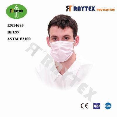Highest Quality 3ply Disposable Nonwoven Face Mask 3ply Surgical Face Mask with En14683typeiir Standard Ce