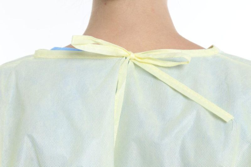 Disposable PP/SMS Isolation Gown with Elastic Cuff with Knit Cuff