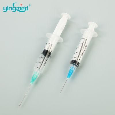 3-Part Disposable Syringe 5ml Luer Slip &amp; Luer Lock with Needle Eo Sterilized