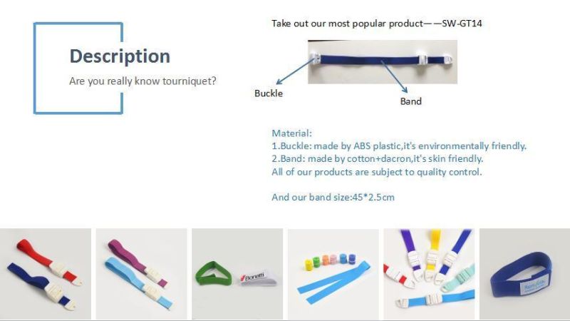 Reusable Medical Tourniquet with Plastic Buckle Sw-Gt13
