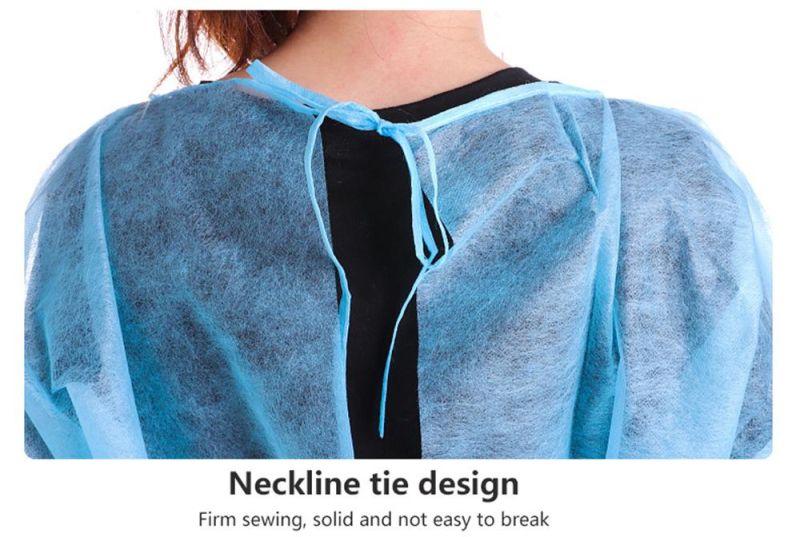 Hospitaldisposable Medicalsurgical Isolation Gown SMS PP PE Non Woven Isolation Gown