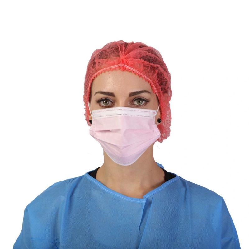 Class 1 Disposable Non Woven 35g SMS Medical Cap Breathable Waterproof Bouffant Cap for Doctor Nurse