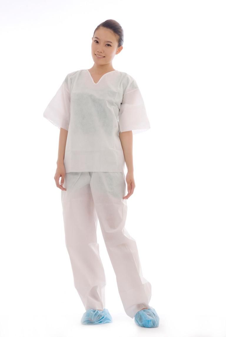 Medical Use SMS Material Shirt and Pants Disposable Hospital Use Anti-Bacterial Scrub Suit