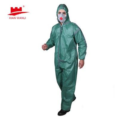 Disposable Waterproof Protective Overall Anti Virus, Chemical to Work with Elastic Cuff