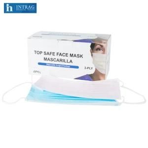 in Stock Non Woven Meltblown Fabric Disposable Medical Surgical Face Mask 3ply Masks Respirator Custom Fabcial Mask in Hospital Using Intrag