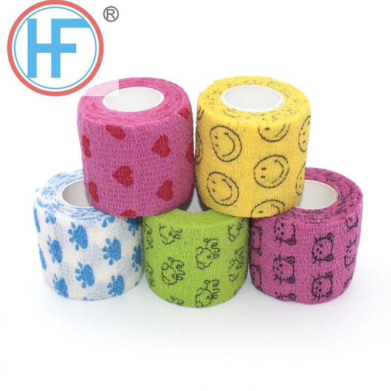 Good Price Customized Manufacturer out of Sales Breathable Colorful Cartoon Nonwoven Cohesive Bandage for Kids Fingers Bandage 2.5cm