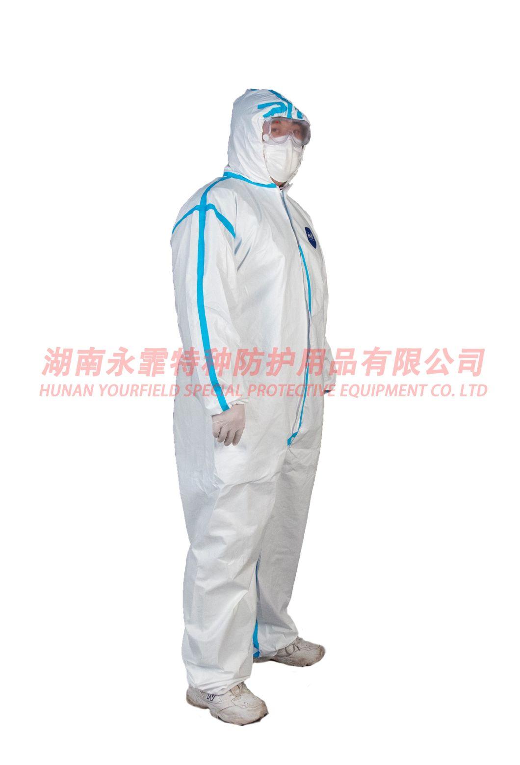 Disposable Protective Clothing with Hood for Medical Coveralls