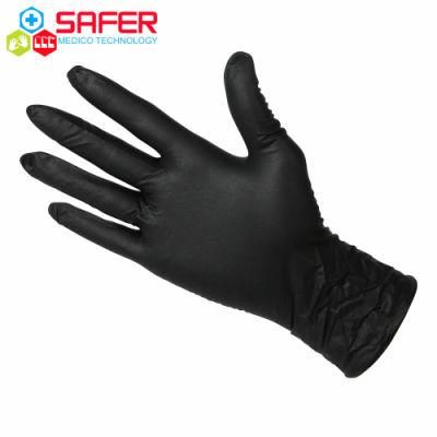 Disposable Latex Free Tattoo Black Nitrile Gloves with Powder Free