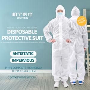 Chemical Protection Suit Reusable Biohazard Radiation Suit Protection CE Nylon / Cotton Medical Protective Clothing Class I