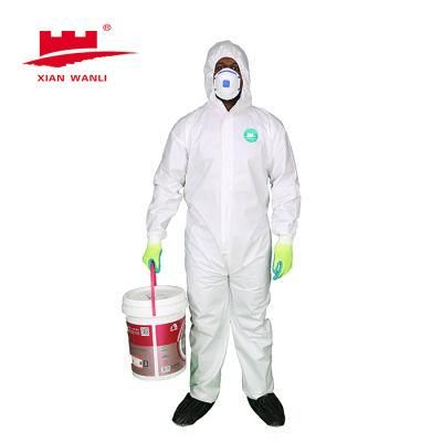 PPE Cat. III Type5b 6b Disposable Coveralls Microporous Coverall+Triangle Blue SMS Back OEM