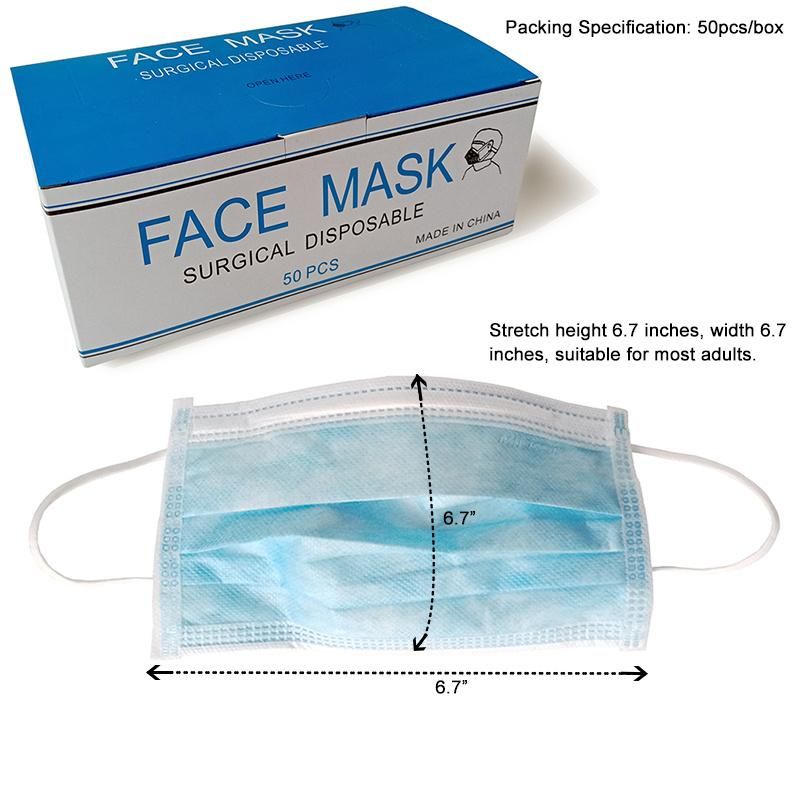 Disposable Nonwoven 3ply Surgical Face Mask for Medical/Hospital