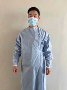 En14126 ISO TUV Isowaterproof Biological En13795 Disposable Clothing Suit AAMI Level 3 Protective Medical Surgical Isolation Gown