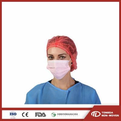 Single Use Disposable Surgical Headwear/SMS Bouffant Nonwoven Scrub Caps