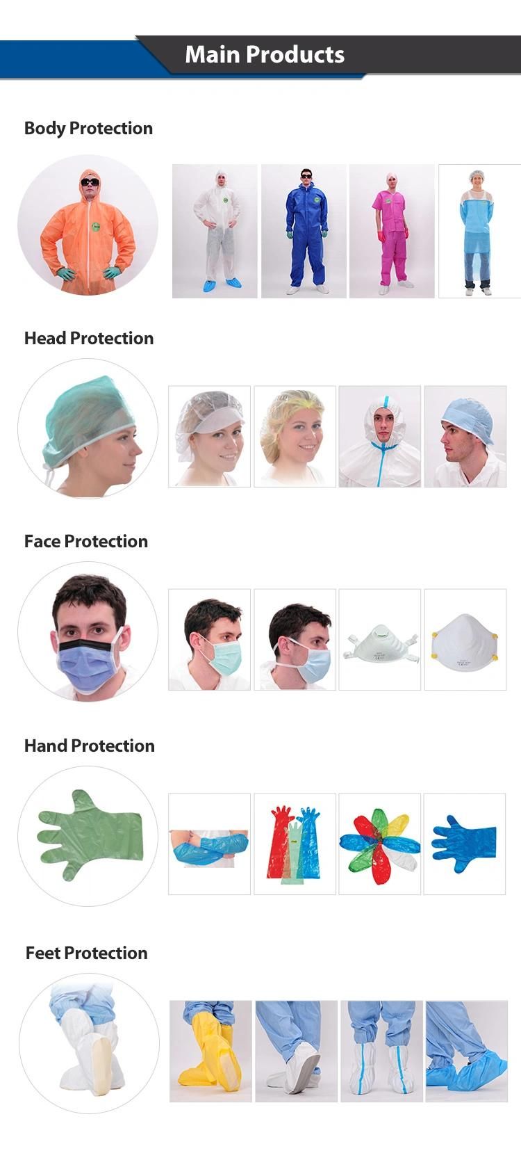 Green Nonwoven/SMS/PP/Crimped/Pleated/Strip/Surgeon Disposable Doctor Operation Cap