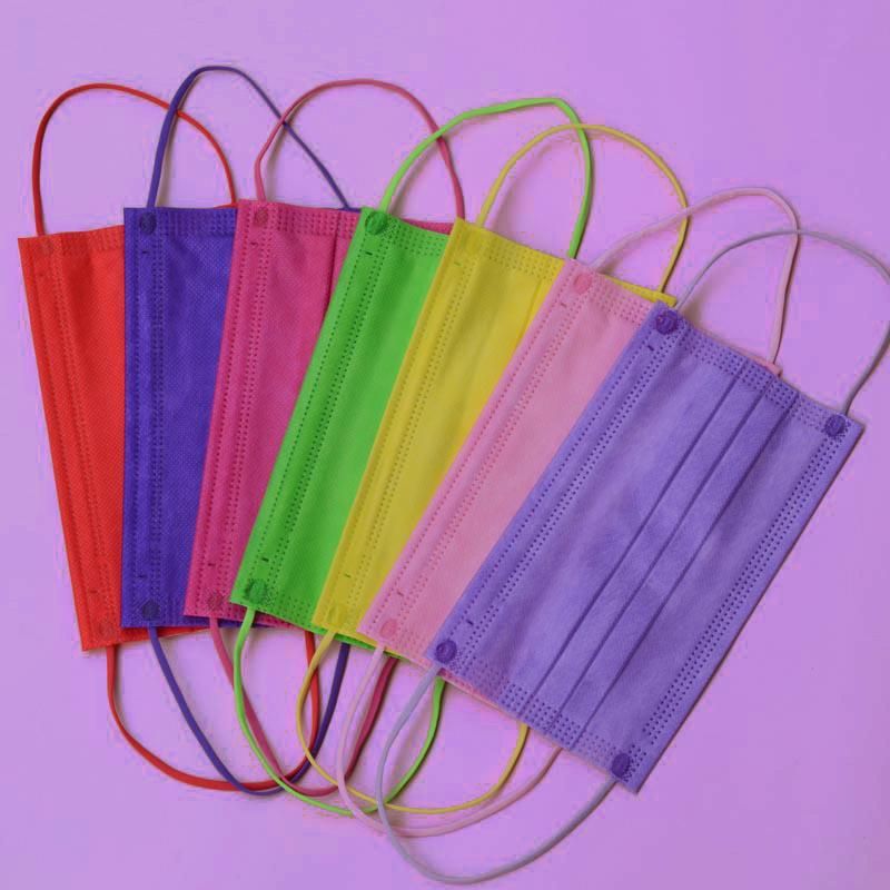 Manufacturers Supply Disposable Color Masks Non-Woven Fabric Three-Layer Face Mask