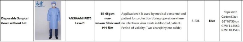 Non Woven Medical Protective Surgical Gown
