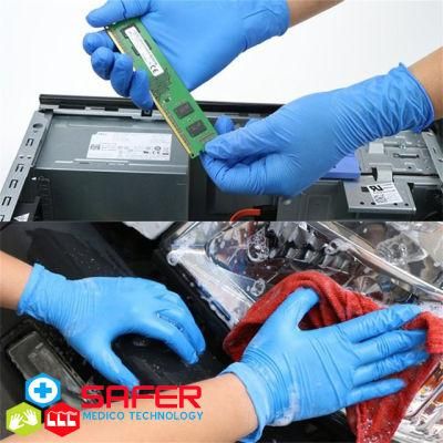 Malaysia Nitrile Gloves in Blue with Powder Free Non Sterile