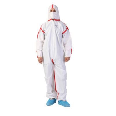 Disposable Waterproof Non Woven Coverall SMS Coverall Safety Microporous Coverall