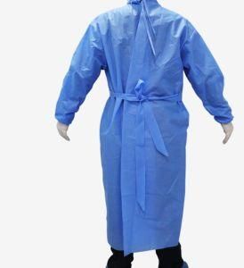 Blue Color Waterproof Disposable Level 2 SMS Isolation Gown
