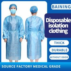 Surgical Gown Disposable Protective Clothing PP Medical Isolation Gowns - Elastic and Knitted Cuffs