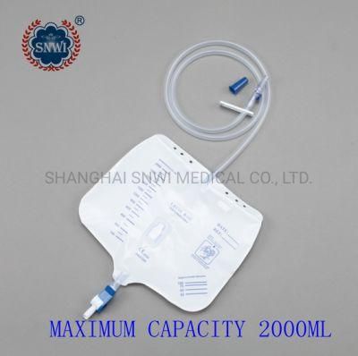 Disposable Sterile Urine Collection Drainage Bag 2000ml with T-Valve