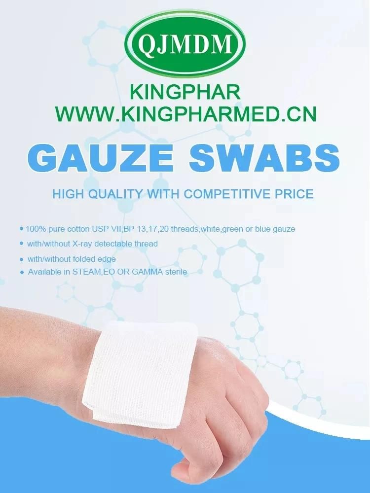 White Blue Green Color Medical Gauze Compress Disposable Sterile Gauze Swabs