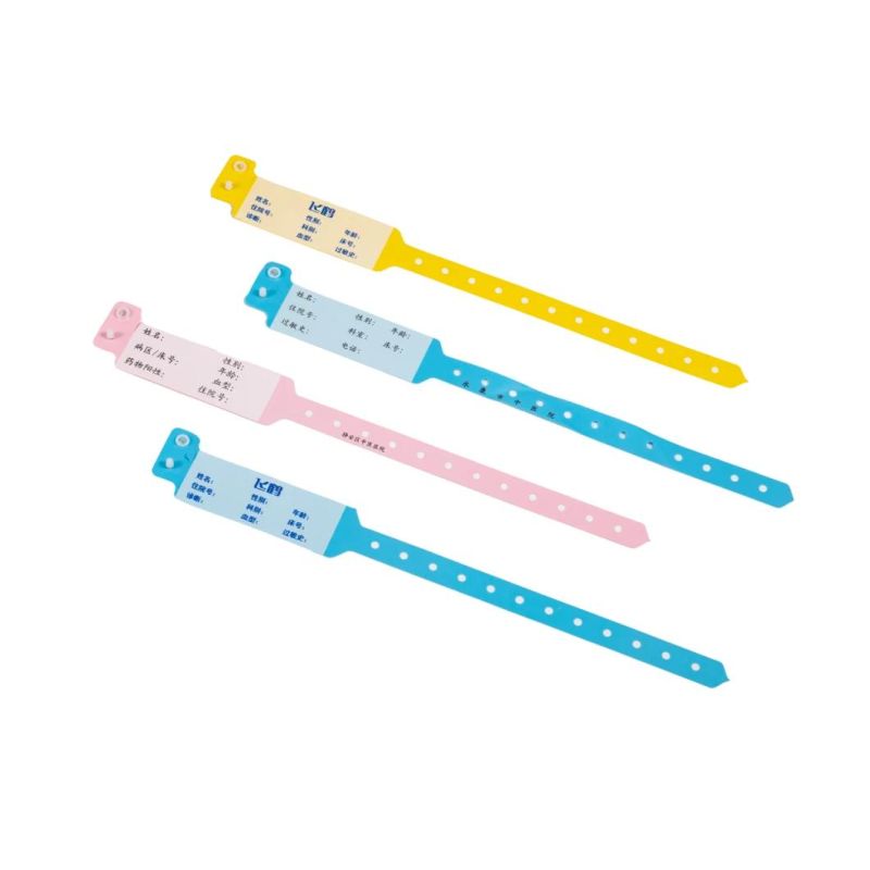 One Time Used Medical PVC Hospital Wristband for Patient