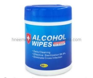 Alcohol Free Hands Non-Woven Fabric Cloth Wet Wipes 60 Surface Cleaning Wipes Per Canister