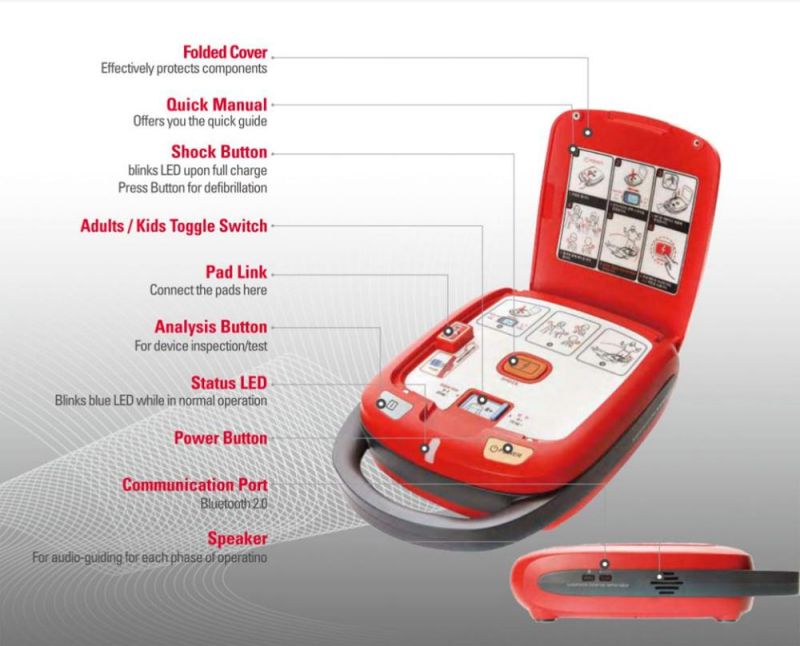 Portable Aed Automated External Defibrillator with Monitor