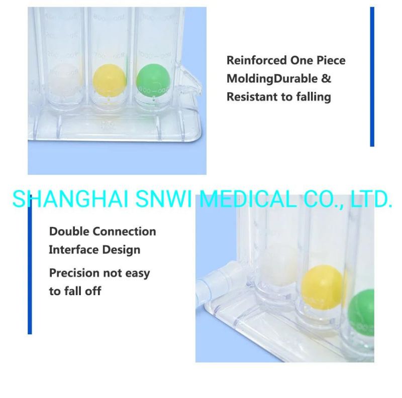 High Quality Three Ball Incentive Spirometer Medical Breathing Exerciser