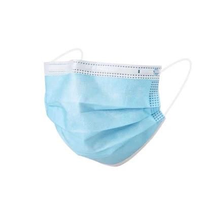 High Quality FDA CE Approved Anti Dust Pm2.5 Virus Respirator 3 Layers Disposable Non Woven Fabric Blue Earloop Surgical Face Mask
