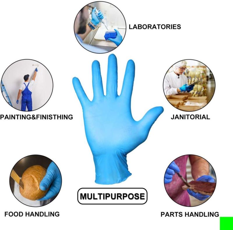 High Quality Latex Free Clear Blue Nitrile Gloves Powder Free