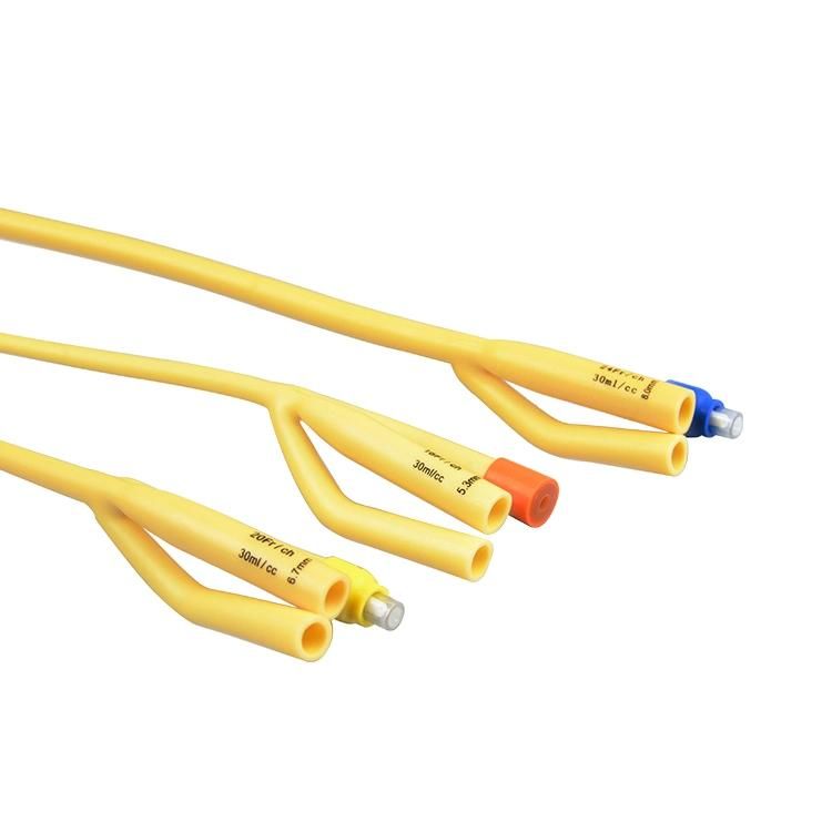 Disposable Latex 3 Way Triple Lumen Foley Catheter